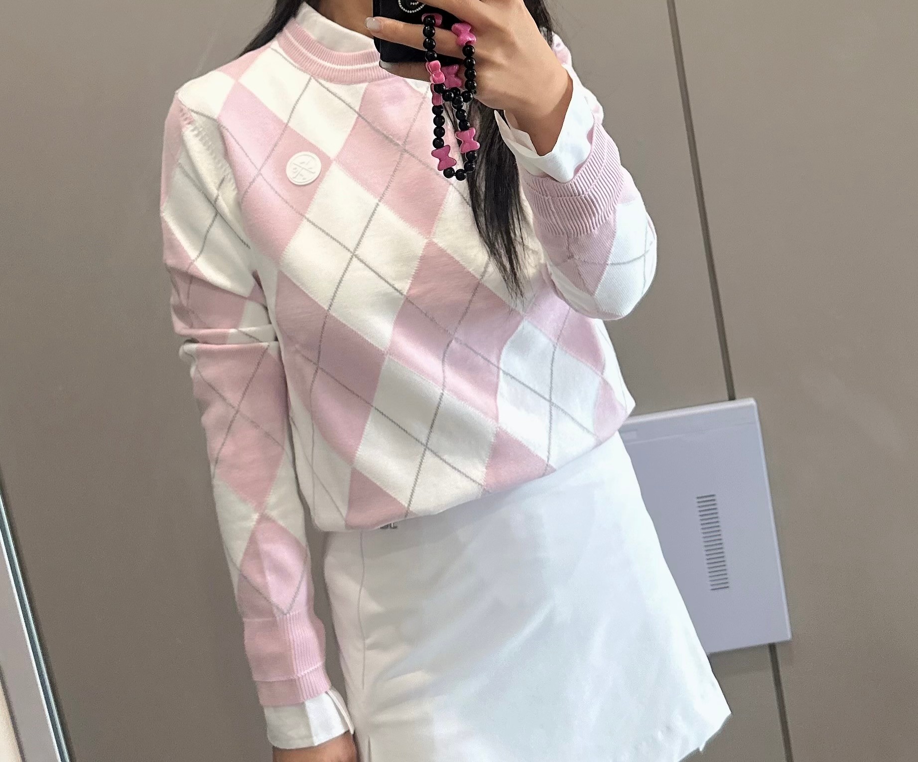 [더카트단독]소프트 아가일 라운드 니트 Soft Argyle Round Neck Knit-a